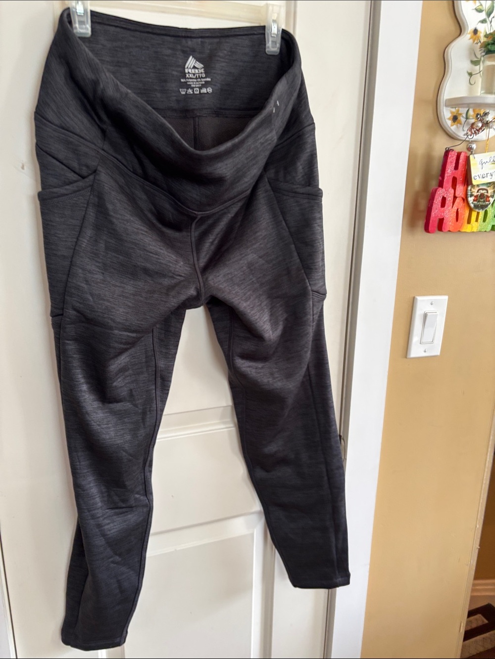 RBX Charcoal Heather High-Waist Pocketed Leggings